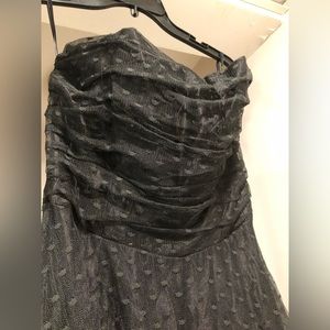 Jessica Mclintock black lace black polka dot flare mid length dress
- size 7